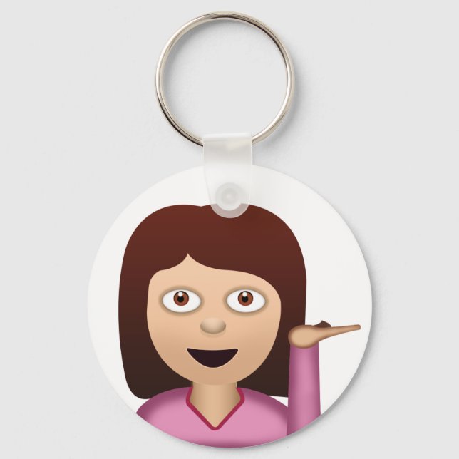 Informationsschalter Person Emoji Schlüsselanhänger (Vorderseite)