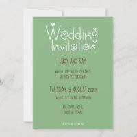 Informelle Hochzeit Moderne Typografie - Grün