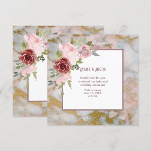 Informelle Hochzeit Wasserfarben Blumen Einladung