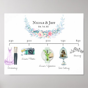 Informelle Hochzeitsplan Begrüßungstafel Poster