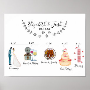 Informelle Hochzeitsplan Begrüßungstafel Poster