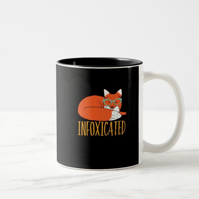 Infoxicated Funny Fox Pun Party Betrunken und vers Zweifarbige Tasse (Rechts)