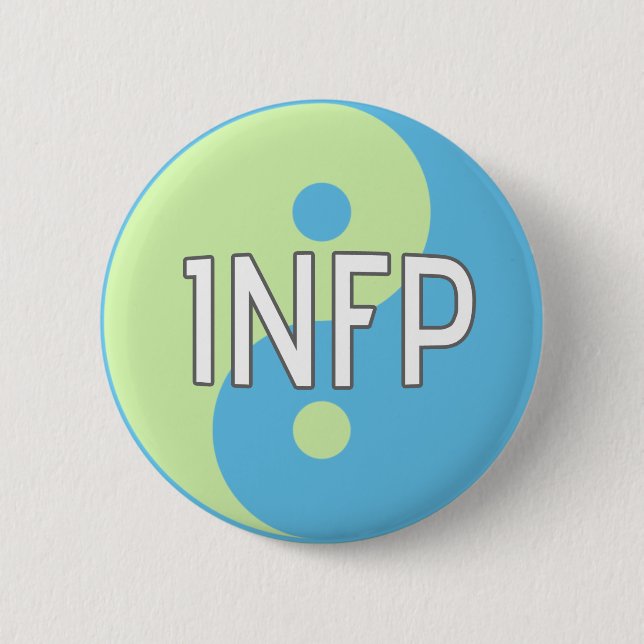 INFP blauer und grüner Yin Yang Knopf Button (Vorderseite)