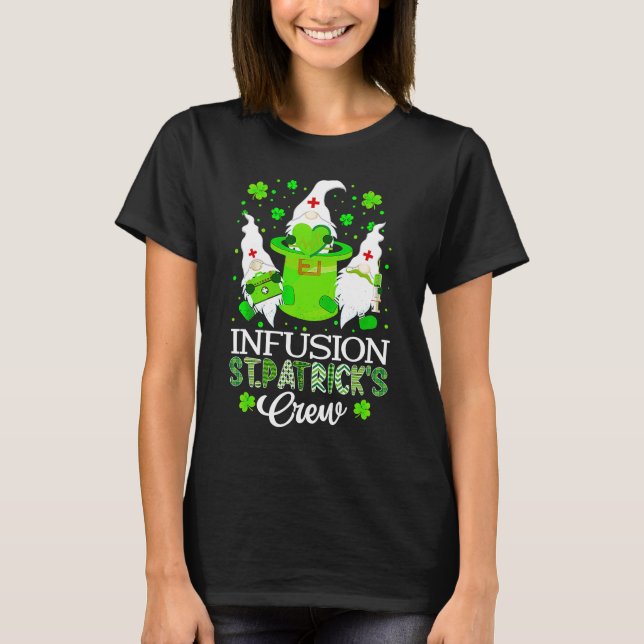 Infusion Gnomes Nurse Crew Leprechaun St Patrick D T-Shirt (Vorderseite)