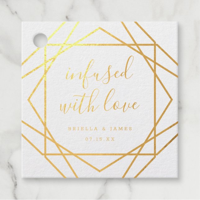 Infusion mit Goldfolie der Liebe Geschenkanhänger (Vorderseite)