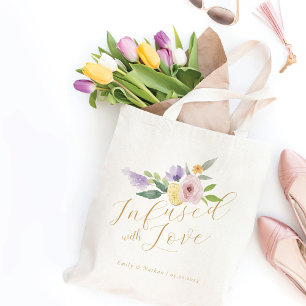 Infusion mit Liebe Citrus & Floral Wedding Monogra Tragetasche