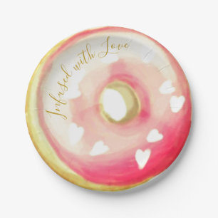 Infusion mit Liebe Pale Pink mattiert donut Pappteller