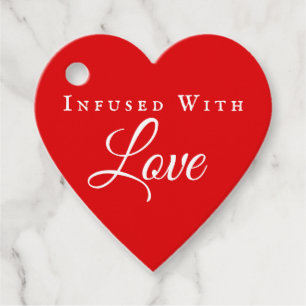Infusion mit Liebe Rotes Herz Hochzeit Geschenkanhänger