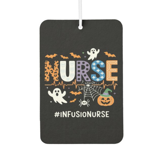 Infusion Nurse Nursing Stethoscope Halloween Essen Autolufterfrischer (Vorderseite)