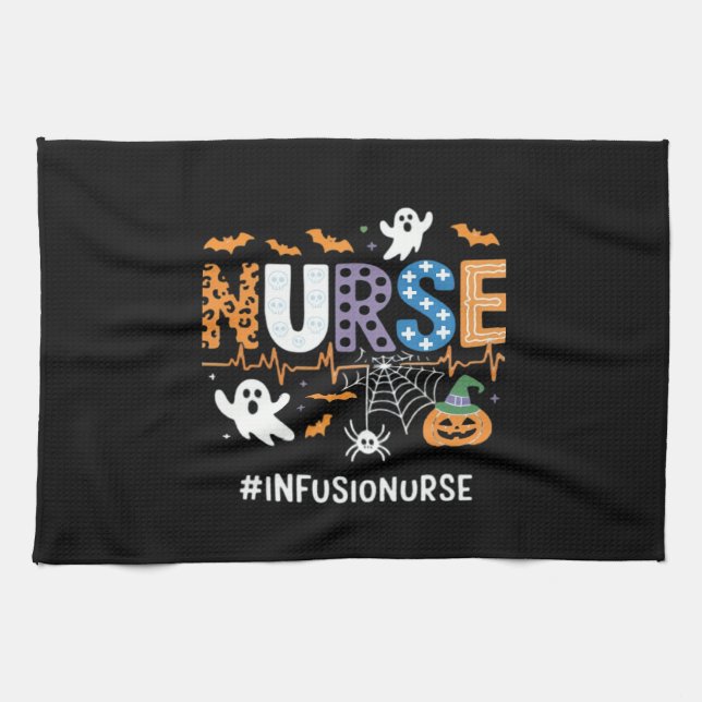 Infusion Nurse Nursing Stethoscope Halloween Essen Geschirrtuch (Horizontal)