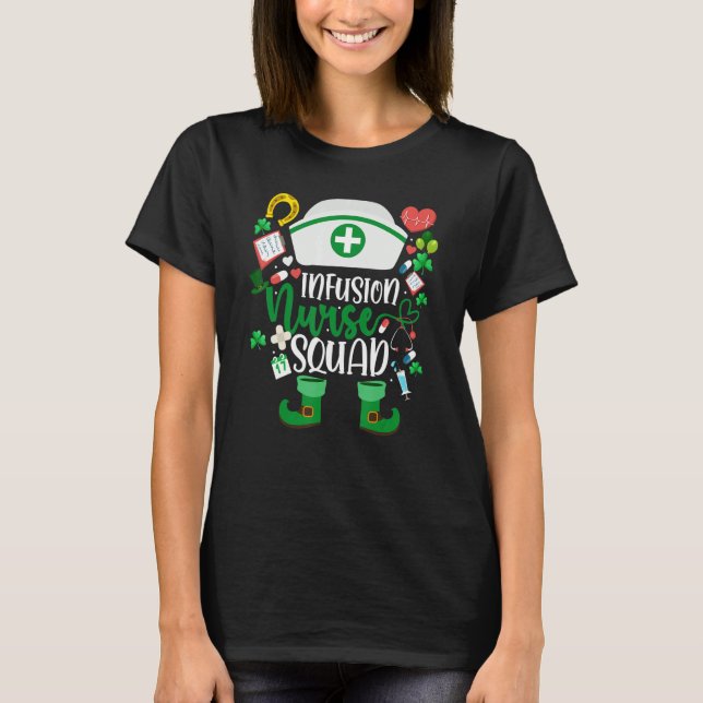 Infusion Nurse Squad Nursing Leprechaun St Patrick T-Shirt (Vorderseite)