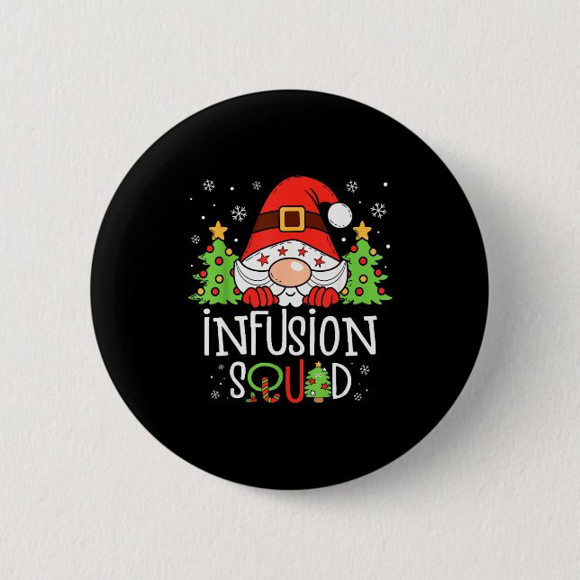Infusion Nurse Squad Santa Stethoscope Nurse Chris Button (Vorderseite)