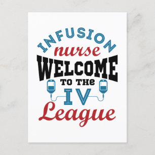 Infusion Nurse Willkommen bei der I.V. Liga Postkarte