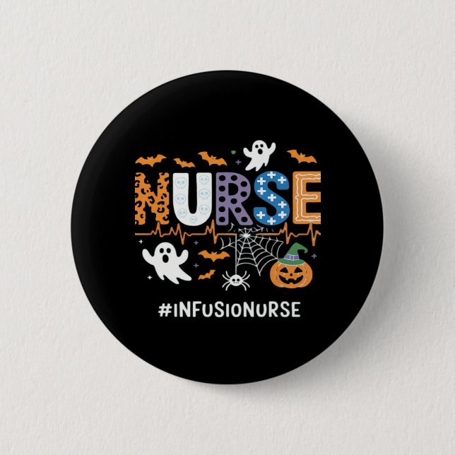 Infusion Nursing Stethoscope Halloween Essen Button (Vorderseite)