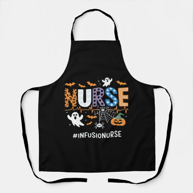 Infusion Nursing Stethoscope Halloween Essen Schürze (Vorderseite)