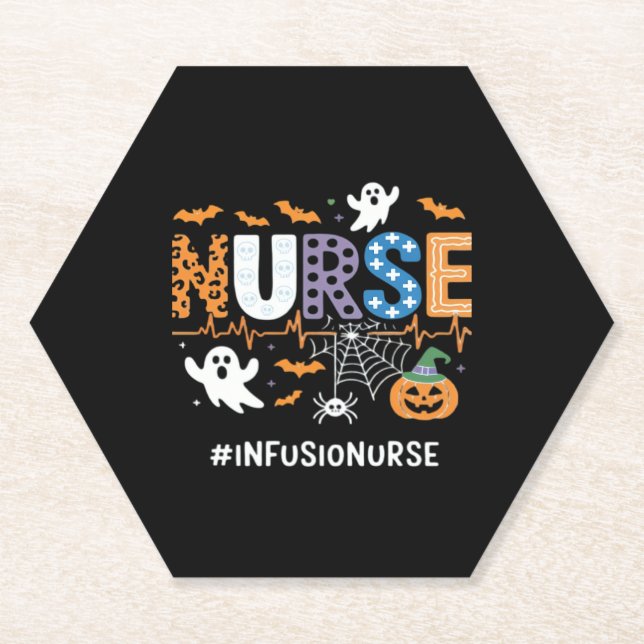 Infusion Nursing Stethoscope Halloween Essen Untersetzer (Vorderseite)
