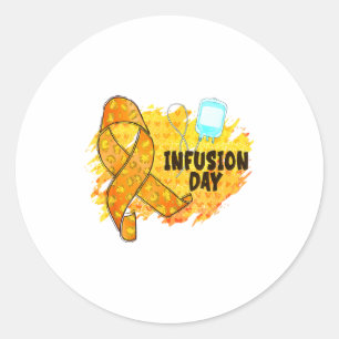 Infusionstag Multiple Sklerose-Bewusstsein Orange Runder Aufkleber