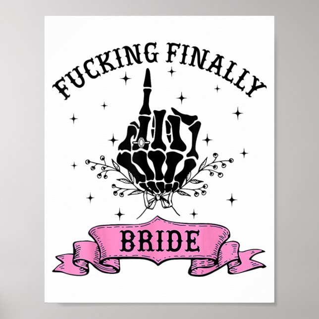 Ing Schließlich Bride Skeleton Hand Halloween Bach Poster (Vorne)
