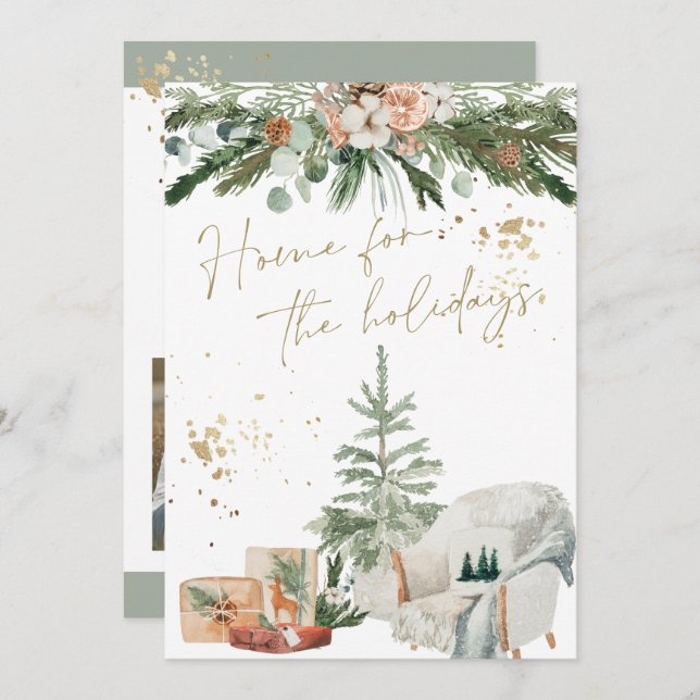 INGE Warme & gemütliche skandinavische Weihnachtsk Einladung (Vorne/Hinten)