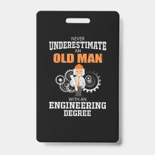 Ingenieur Alter Mann Mit Einem Ingenieurabschluss Ausweis