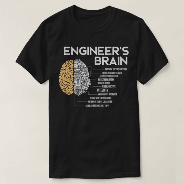 Ingenieur Brain Funny Engineering T-Shirt (Design vorne)