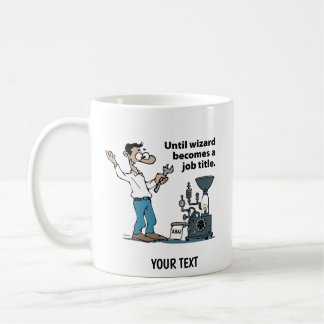 Ingenieur Cartoon Mann Kaffeetasse