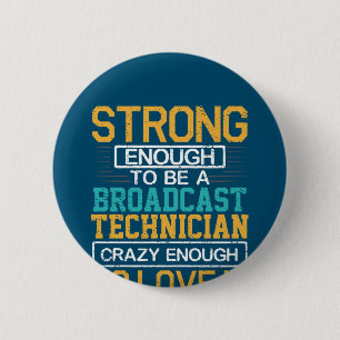 Ingenieur Crazy genug, um ein Fernsehtechniker zu  Button