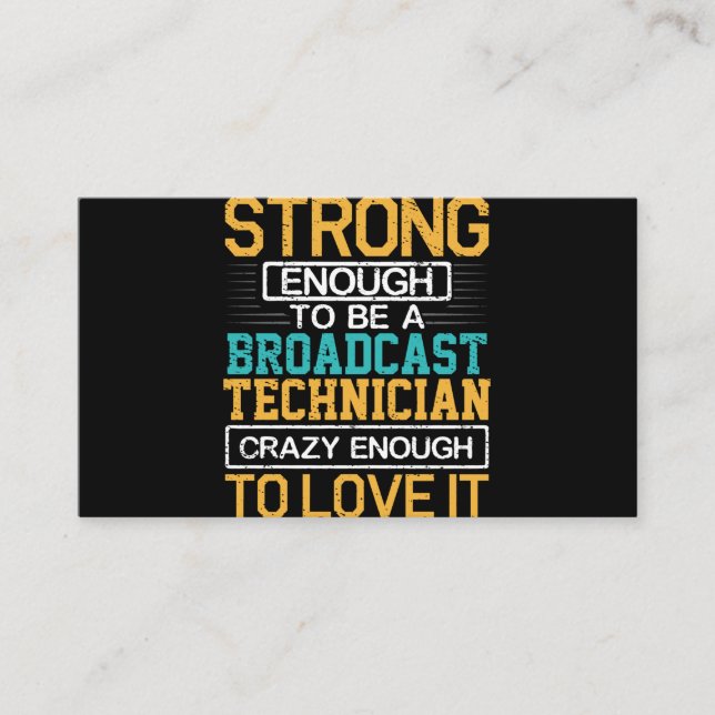 Ingenieur Crazy genug, um ein Fernsehtechniker zu  Visitenkarte (Vorderseite)