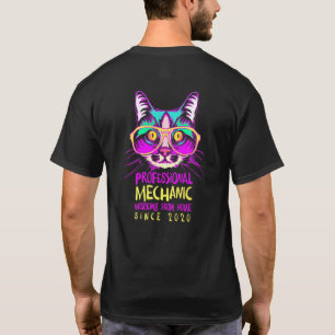 Ingenieur, der von zu Hause aus arbeitet, Katzenba T-Shirt