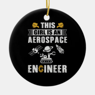 Ingenieur dieses Mädchen ist ein Raumfahrtingenieu Keramik Ornament