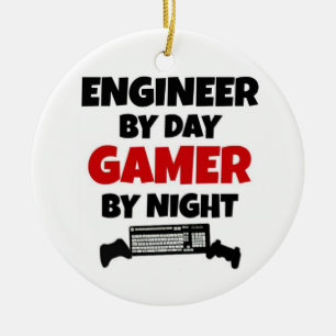 Ingenieur durch TagesGamer durch Nacht Keramikornament