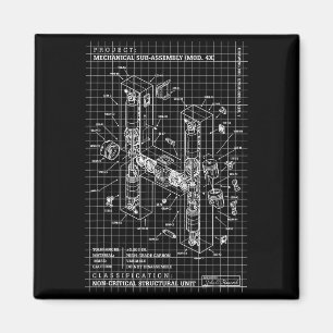 Ingenieur-Engineering-Monogramm Anfangsbuchstabe Magnet