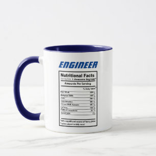 Ingenieur Ernährung Fakten Witze Puns Funny Coffee Tasse
