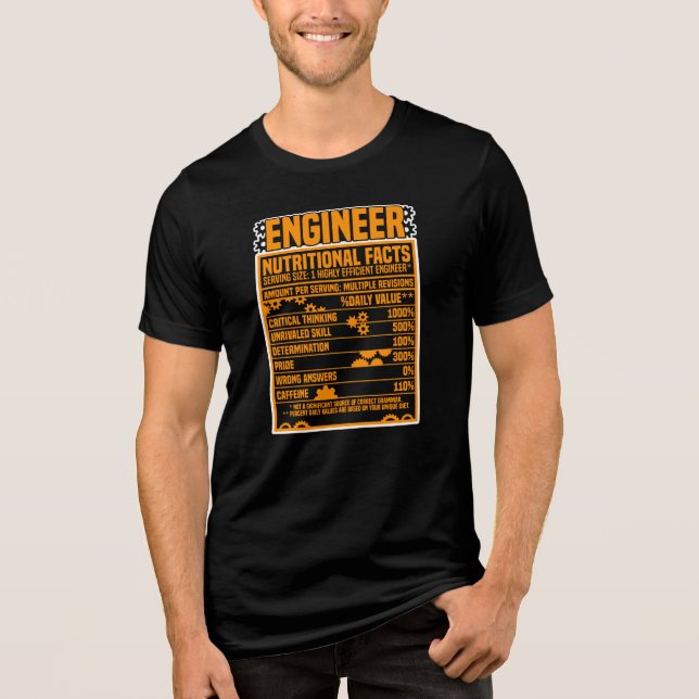 Ingenieur Ernährungswissenschaft Funny Typografy Tri-Blend Shirt (Vorderseite)