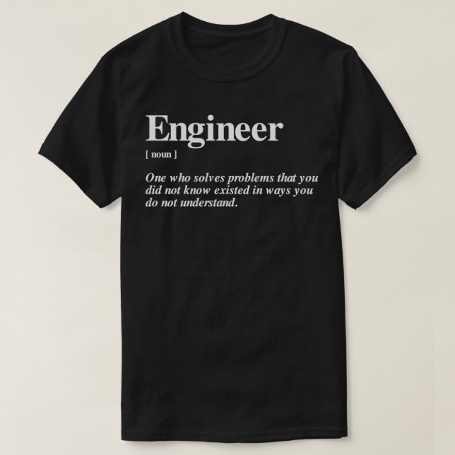 Ingenieur Funny Definition T-Shirt (Design vorne)