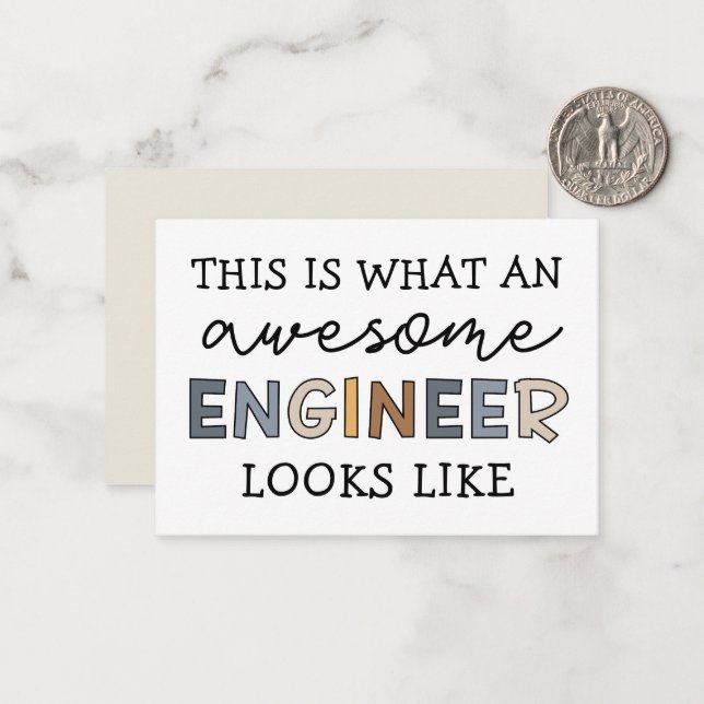 Ingenieur Funny Phantastisch Engineer | Engineerin Mitteilungskarte (Vorderseite/Rückseite Beispiel)