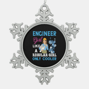 Ingenieur für Proud Engineer Girl Schneeflocken Zinn-Ornament