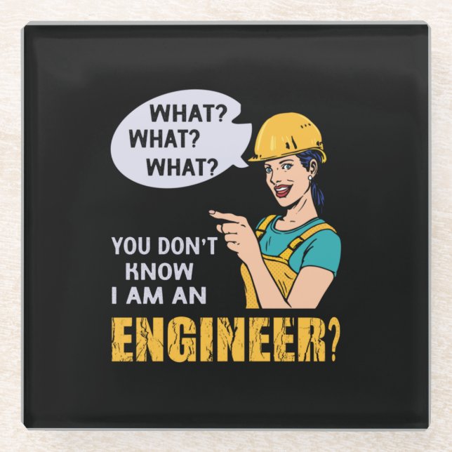 Ingenieur ich bin Ingenieur Glasuntersetzer (Vorderseite)