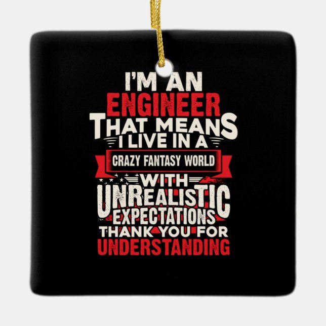 Ingenieur ich bin Ingenieur Keramikornament (Vorderseite)