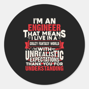 Ingenieur ich bin Ingenieur Runder Aufkleber
