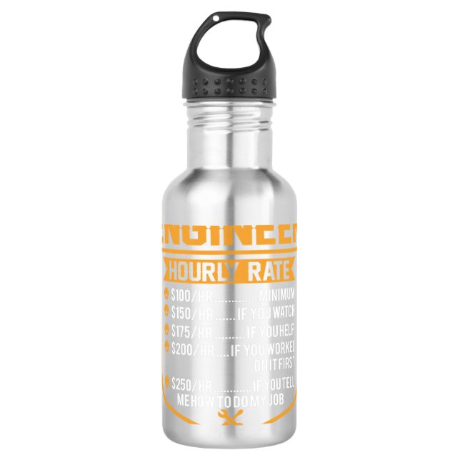 Ingenieur Ich versuche, Dinge technisch zu machen Edelstahlflasche (Vorderseite)
