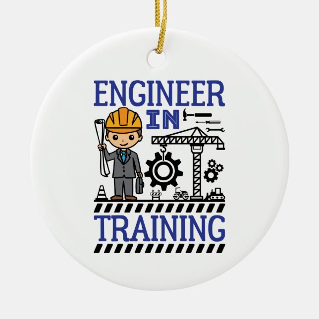 Ingenieur in Training Boys STEM Keramik Ornament (Vorne)