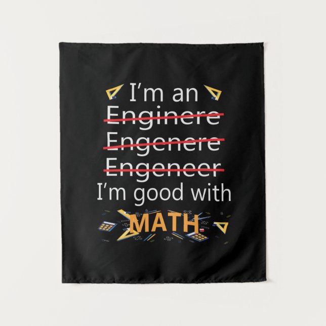 Ingenieur ist gut mit Mathematik Wandteppich (Vorderseite)