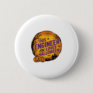 Ingenieur liebt Halloween Vintage-Kürbis-Design_1 Button