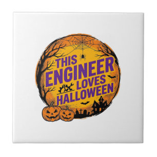 Ingenieur liebt Halloween Vintage-Kürbis-Design_1 Fliese