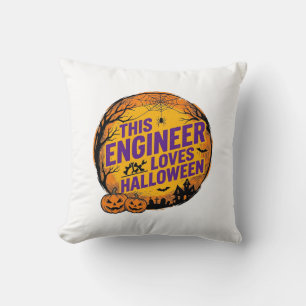 Ingenieur liebt Halloween Vintage-Kürbis-Design_1 Kissen
