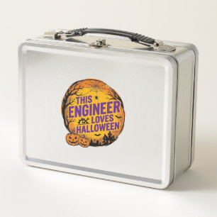 Ingenieur liebt Halloween Vintage-Kürbis-Design_1 Metall Brotdose