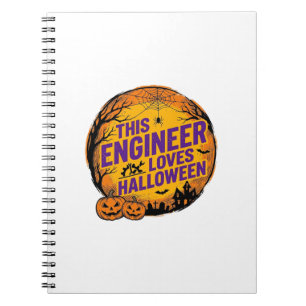 Ingenieur liebt Halloween Vintage-Kürbis-Design_1 Notizblock