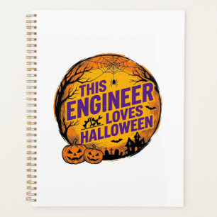 Ingenieur liebt Halloween Vintage-Kürbis-Design_1 Planer
