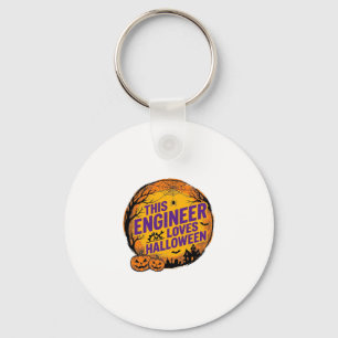 Ingenieur liebt Halloween Vintage-Kürbis-Design_1 Schlüsselanhänger